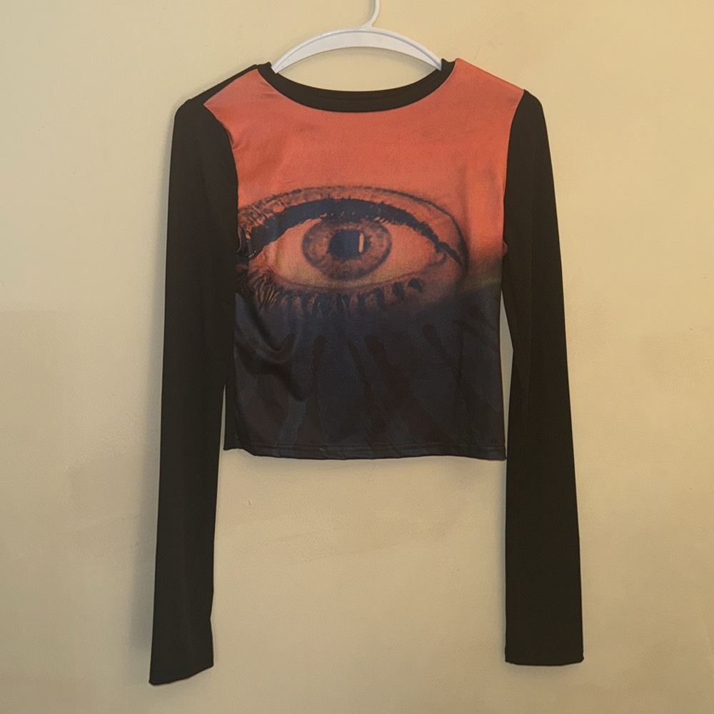 Crop Long Sleeve Shirt Size L